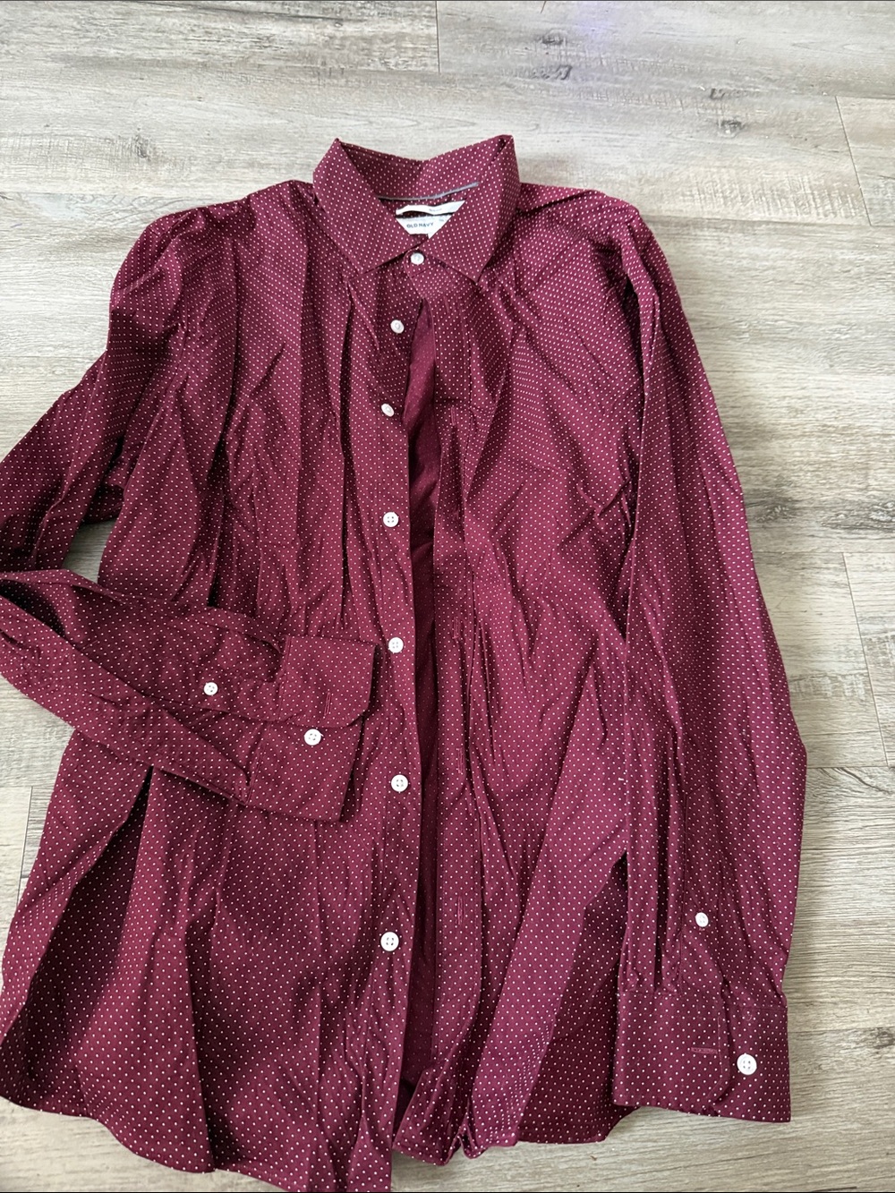 Old Navy Men's Burgundy Microdot Button-Down Shirt